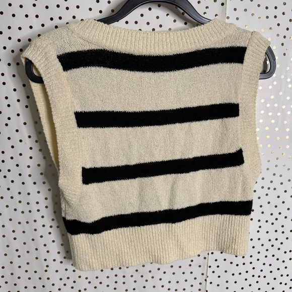 Free People Cream and Black Striped Knit Vest - Picture 7 of 7